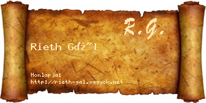 Rieth Gál névjegykártya